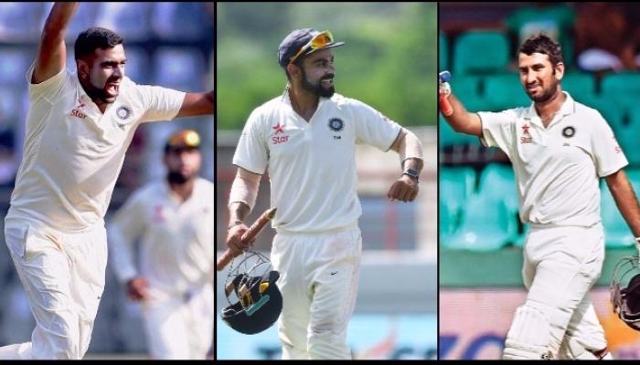 टेस्ट रॅकिंगमध्ये अश्विनची घसरण, कोहली-पुजारा त्याच स्थानावर टेस्ट रॅकिंगमध्ये अश्विनची घसरण, कोहली-पुजारा त्याच स्थानावर