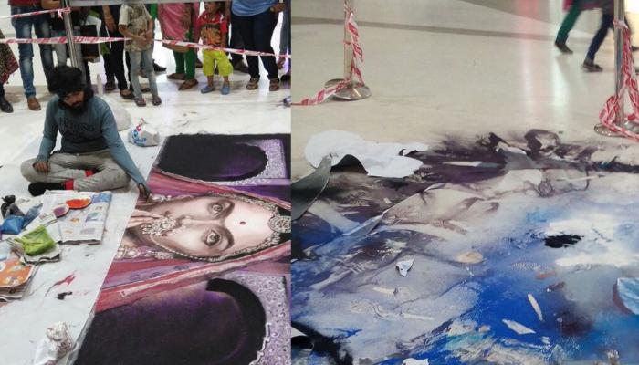 'जय श्रीराम' म्हणत उधळली 'पद्मावती'ची रांगोळी 'जय श्रीराम' म्हणत उधळली 'पद्मावती'ची रांगोळी
