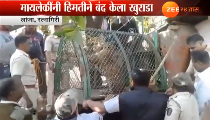 कोंबड्यांच्या खु-याड्यात सापडला बिबट्या, गावात एकच खळबळ कोंबड्यांच्या खु-याड्यात सापडला बिबट्या, गावात एकच खळबळ