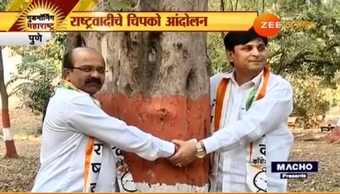 राष्ट्रवादीच्या कार्यकर्त्यांच चिपको आंदोलन राष्ट्रवादीच्या कार्यकर्त्यांच चिपको आंदोलन