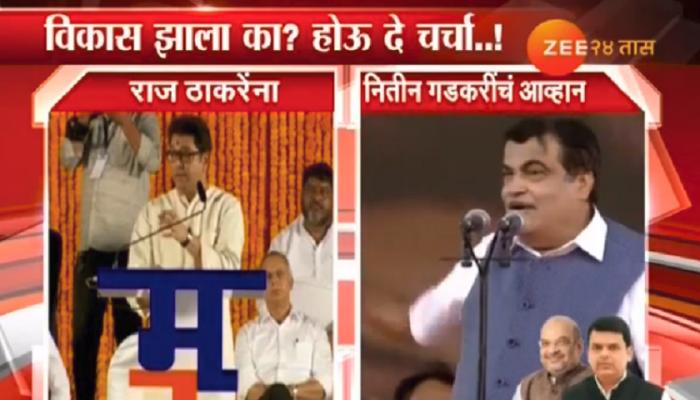 राज ठाकरे यांना पुन्हा गडकरींनी दिले चॅलेंज राज ठाकरे यांना पुन्हा गडकरींनी दिले चॅलेंज
