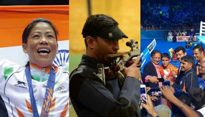 CWG 2018 : दहाव्या दिवशी तीन सुवर्ण, एका रौप्य पदकाची कमाई CWG 2018 : दहाव्या दिवशी तीन सुवर्ण, एका रौप्य पदकाची कमाई