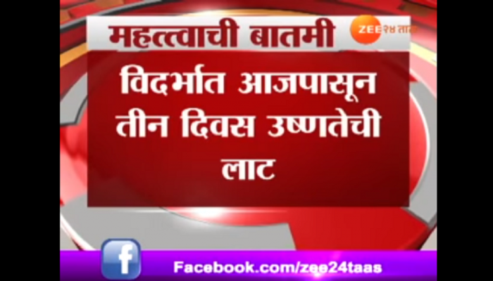 विदर्भात उष्णतेची लाट, तीन दिवस तापमान राहणार कायम विदर्भात उष्णतेची लाट, तीन दिवस तापमान राहणार कायम